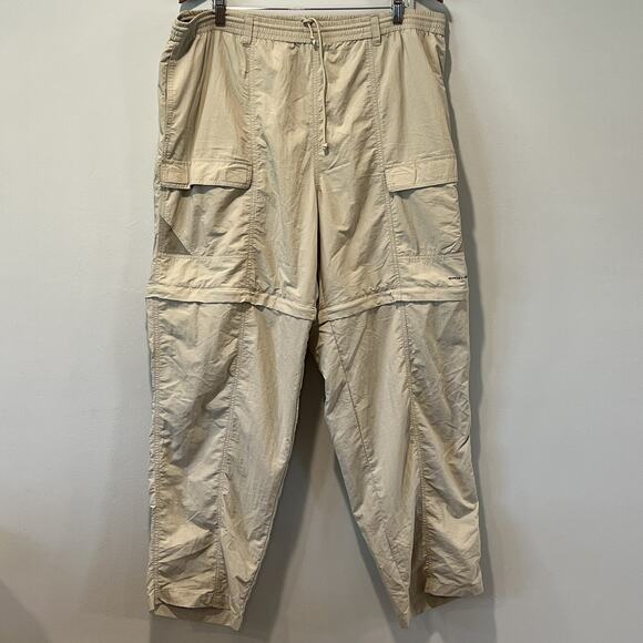 COLUMBIA PFG Pants Mens XL Khaki OMNISHADE Cargo Convertible Hiking Shorts Cargo - Picture 1 of 7